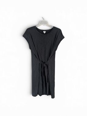 NWT J. Crew Black Crewneck Slub Knit Knot Front Dress 2X